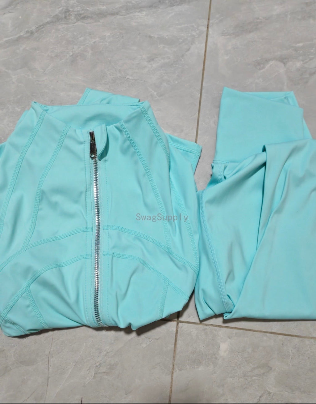 Teal two piece define Lulu set
